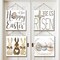4 Pcs Easter Wall Decor He Is Risen Door Sign Bunny Egg Wood Wall Hanging Plaque Rustic Easter Welcome Door Sign Farmhouse Easter Wall Pediments Decorations for Easter Home Front Door Decor